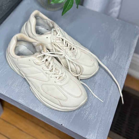 Zara Man CREAM LUG SOLE SNEAKERS Shoes Size 8 41 - Picture 2 of 8